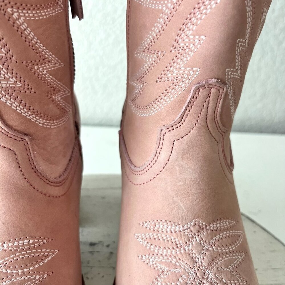 Lane SMOKESHOW Womens Cowboy Boots 5 Pink Leather Western Cowgirl Mid Calf Tall - Picture 13 of 14